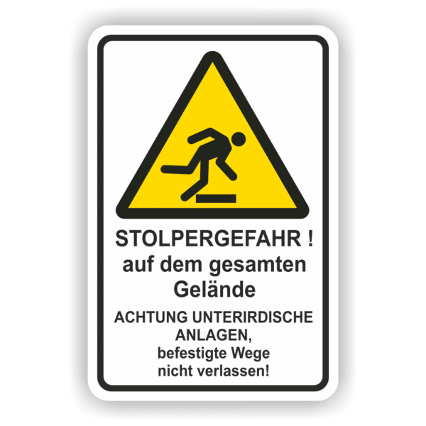 Stolpergefahr Warnschild