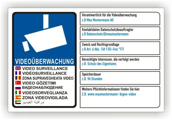 Videoüberwachung Schild Pflicht privat