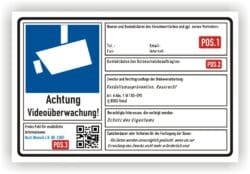 Datenschutz-Aufkleber Video-Ü. vorgelagert DIN A6 transparent