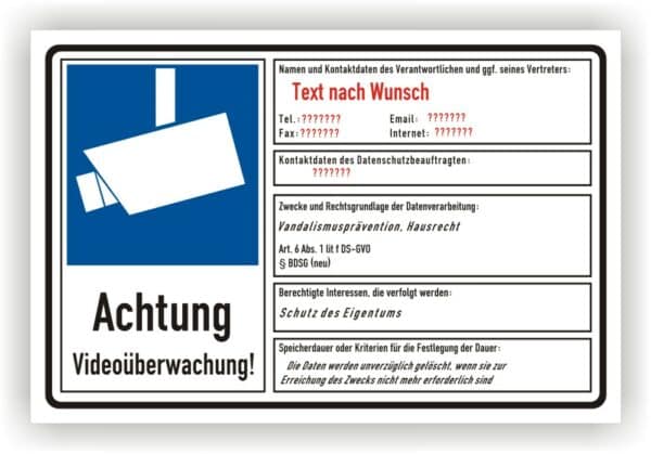 Videoüberwachung Privat Schild Pflicht