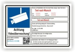 Kamera auf Privatgrundstück Schild