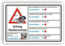 Areal wird videoüberwacht Schild