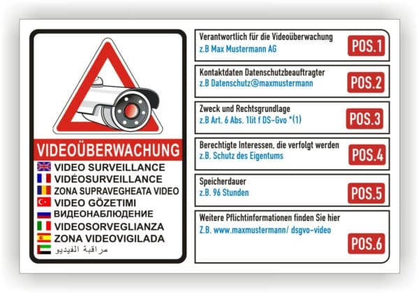 Warnschild Überwachungskamera