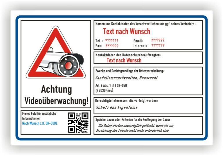 2 Cartelli Alluminio Videosorveglianza Con Avviso GDPR – 15x15 Cm – Autoadesivi E Con Fori
