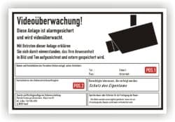 Schild Videoüberwachung Anlage