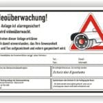 Schild Videoüberwachung Alarm DSGVO
