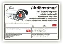 Schild Videoüberwachung Anlage DSGVO