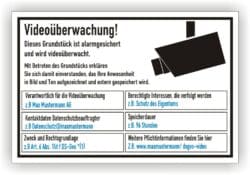 Schild Videoüberwachung Grundstück DSGVO