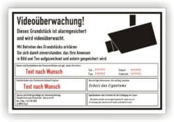 Schild Videoüberwachung DSGVO Alarmgesichert