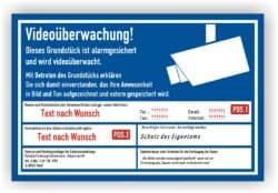 Schild Videoüberwachung DSGVO Grundstück