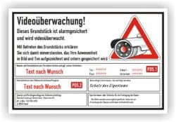 Videoüberwachung Schild DSGVO Grundstück