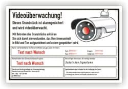 Videoüberwachung Schild Grundstück DSGVO