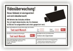 Schild Videoüberwachung Gebäude DSGVO