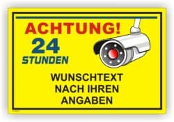 Videoüberwachung Schild personalisiert