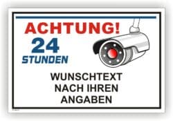 Schild Videoüberwachung personalisiert