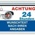 Videoüberwachung Schild Wunschtext