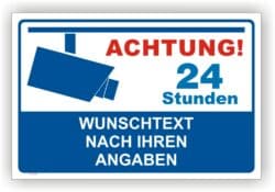 Hinweisschild Videoüberwachung Wunschtext