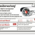 Schild Videoüberwachung Objekt Alarmgesichert