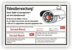 Schild Videoüberwachung Objekt Alarmgesichert