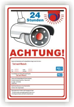 Schild Videoüberwachung Alarm Hochformat