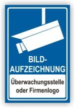 Schild Videoüberwachung individuell