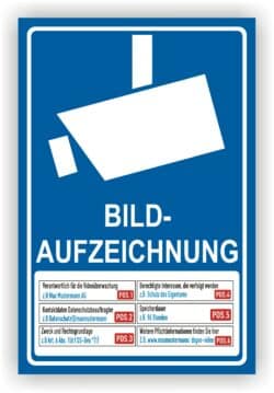 Schild Videoüberwachung individuell DSGVO