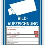 Bildaufzeichnung Schild DSGVO personalisiert