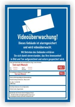 Videoüberwachung Schild DSGVO Gebäude