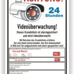 Videoüberwachung Schild Grundstück Wunschtext