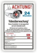 Videoüberwachung Schild Grundstück Wunschtext