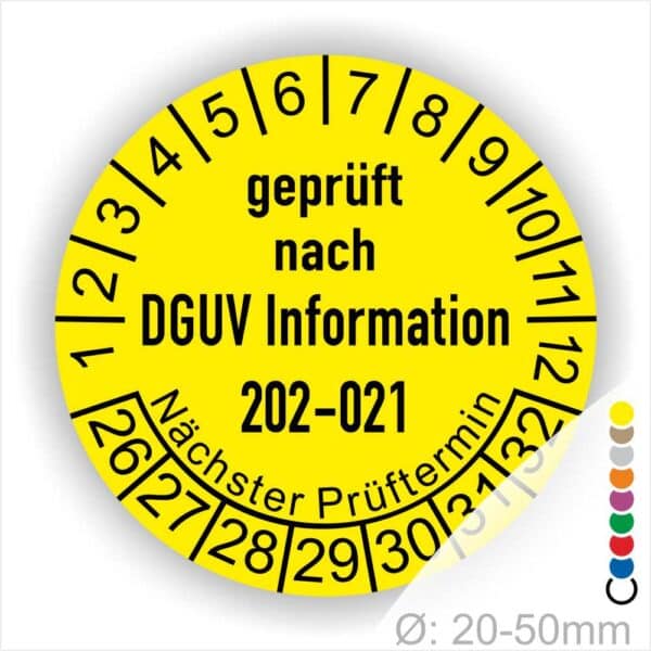 Prüfplaketten DGUV Information 202-021 Sichere Schultafeln