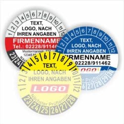 Individuell- Firmenaufdruck Prüfplaketten personalisiert