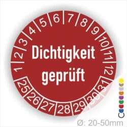 -Dichtigkeit geprüft- Prüfplakette Mehrjahresplaketten