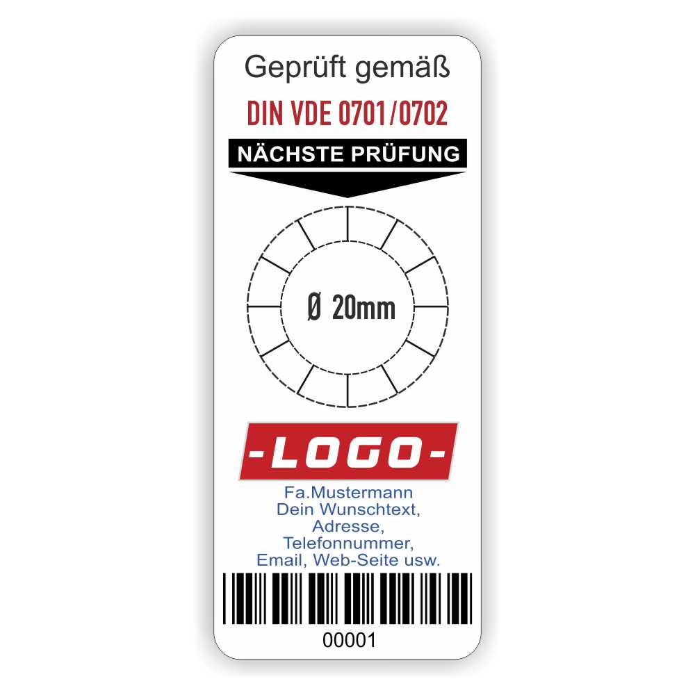 Barcode-Grundplakette-GP0001BC20 Barcode-Grundplakette-geprüft gemäß DIN VDE 0701-0702